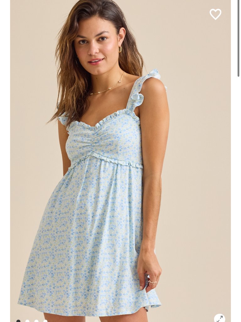 Everleigh Floral Mini Dress Altar'd State Blue Floral Dress Nwt